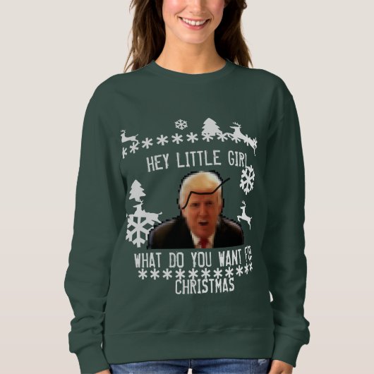 Unglaublich hässlicher Donald Trump-Weihnachtskrau Sweatshirt (Vorderseite)