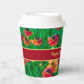 Unglaublich heiße Helenium in Rot und Gelb Pappbecher (Vorderseite)