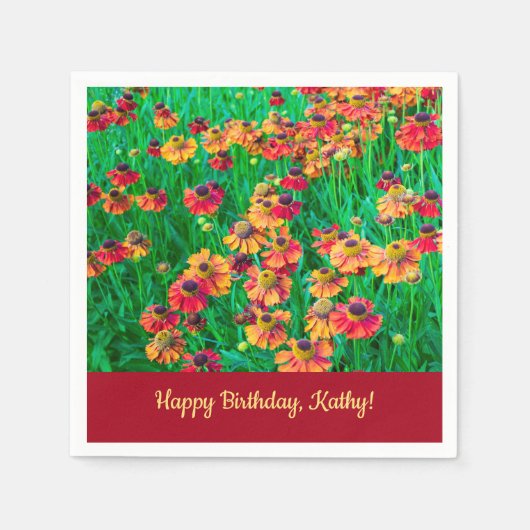 Unglaublich heiße Helenium in Rot und Gelb Serviette (Vorderseite)