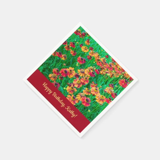 Unglaublich heiße Helenium in Rot und Gelb Serviette (Ecke)