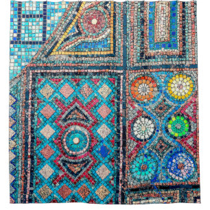 unglaublich schön und lebhaft antikes Mosaik Duschvorhang