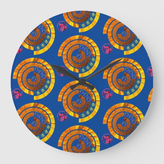 unglaublich schöne Tiger Große Wanduhr (Vorderseite)