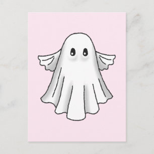 Unglaublich süßer Halloween-Geist Feiertagspostkarte