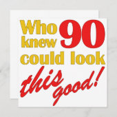 Unglaublich witzig 90. Geburtstagsparty Einladunge Einladung (Vorne/Hinten)