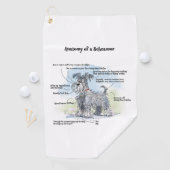 Unglaublich witzig Anatomie eines Schnauzers Golfhandtuch (Insitu)