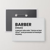Unglaublich witzig Barber Meaning Button (Vorderseite/Rückseite)