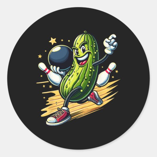 Unglaublich witzig Bowling Pickle Runder Aufkleber (Vorderseite)