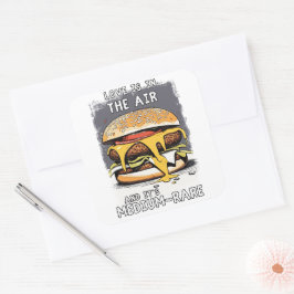 Unglaublich witzig BURGER Zitat Vintage Retro-Illu Quadratischer Aufkleber