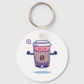 Unglaublich witzig Cartoon Kaffeetyp Schlüsselanhänger (Rückseite)