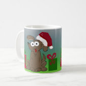 Unglaublich witzig Cartoon Weihnachtshund Kaffeetasse (Vorderseite Links)