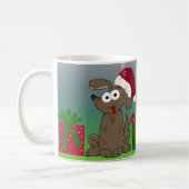 Unglaublich witzig Cartoon Weihnachtshund Kaffeetasse (Links)
