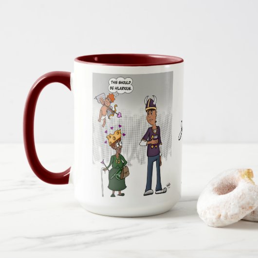 Unglaublich witzig Cupid Large Combo-Tasse Tasse (Mit Donut)