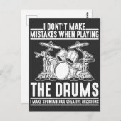 Unglaublich witzig Drumming Musician Schlagzeug Dr Postkarte (Vorne/Hinten)
