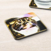 Unglaublich witzig Foto einer lustigen Katze. Jetz Getränkeuntersetzer (Linke Seite)