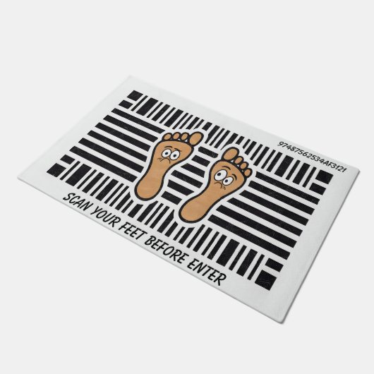 Unglaublich witzig Funny Feet Barcode Fußmatte (Schrägansicht)