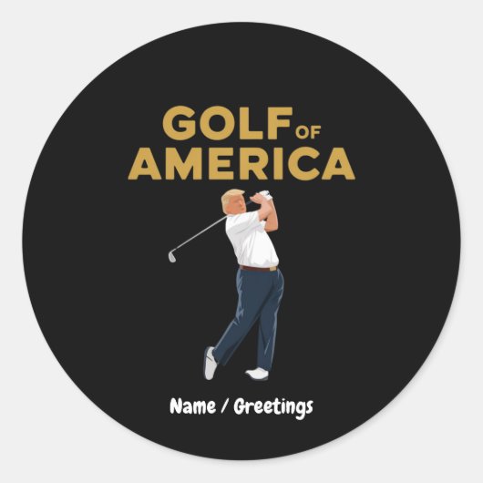 Unglaublich witzig Funny Golf in Amerika Meme Trum Runder Aufkleber (Vorderseite)