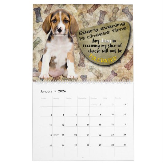 Unglaublich witzig Gedanken zu meinem Beagle-Kalen Kalender (Jan 2026)