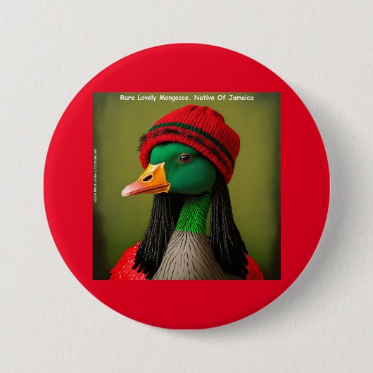 Unglaublich witzig Jamaican Reggae Mongoose Kanada Button (Vorderseite)