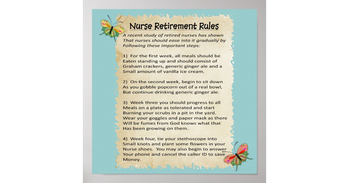 Unglaublich witzig "KrankenschwesterRuhestand Poster Zazzle