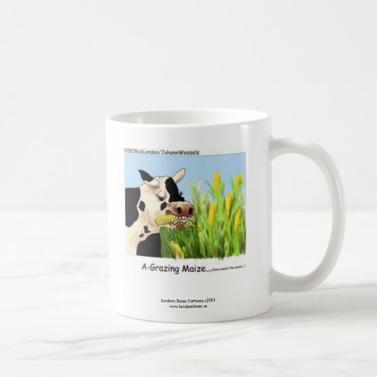 Unglaublich witzig Kuh "A-Grazin' Mais" Kaffeemasc Kaffeetasse (Rechts)