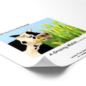 Unglaublich witzig Kuh Gerahmt drucken "A-Grazin'  Poster (Ecke)