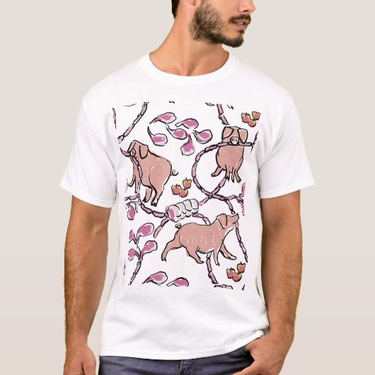 Unglaublich witzig Muster Chinesisches Schweinejah T-Shirt (Vorderseite)