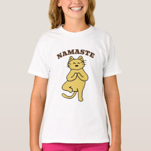 Unglaublich witzig Namaste Cat T - Shirt für Kinde