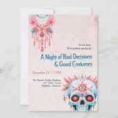 Unglaublich witzig Pink Blue Sugar Skull Funny Hal Einladung (Vorderseite)