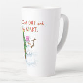 Unglaublich witzig Schneemann Cartoon Latte Tasse (Rechte Ecke)