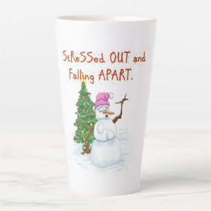 Unglaublich witzig Schneemann Cartoon Latte Tasse