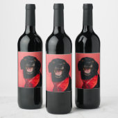 Unglaublich witzig schwarzes Labor auf dem Red Bac Weinetikett (Flaschen)