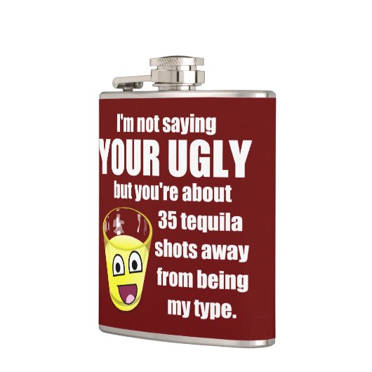 Unglaublich witzig Tequila-Zitat Flachmann (Links)