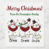 Unglaublich witzig "Trinken, trinken, Betrunken" S Weinetikett (Einzelnes Label)