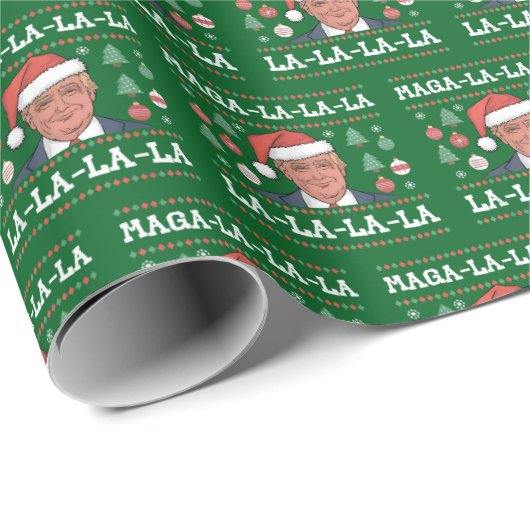 Unglaublich witzig Trump Maga La La La Ugly Geschenkpapier (Rolleneckpunkt)