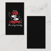 Unglaublich witzig US-Spaß für Zeichensprache Visitenkarte (Vorne/Hinten)