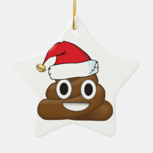 Unglaublich witzig Weihnachten kacken Emoji Keramikornament