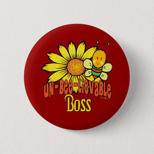 Unglaubliche Boss Sonnenblumen und Bienen Button (Vorderseite)