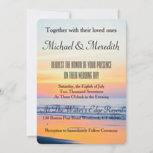 Unglaubliche Einladung zum Hochzeitsfeiern am Suns (Vorderseite)