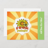 Unglaubliche Enkeltochter Sonnenblumen und Bienen Postkarte (Vorne/Hinten)