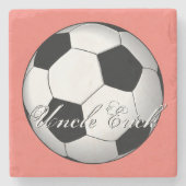 Unglaubliche Fußball-Sport-Haushaltsmonogramm Steinuntersetzer (Vorderseite)