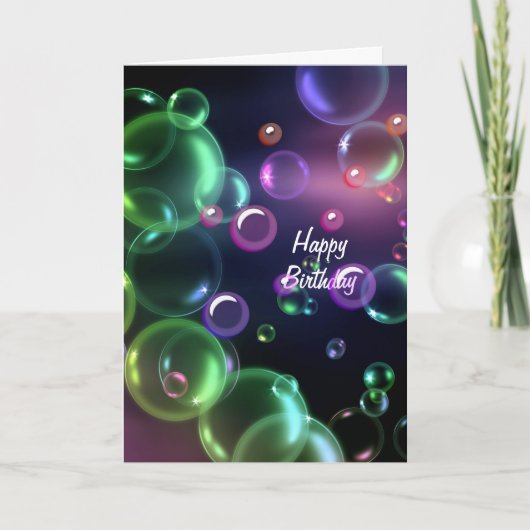 Unglaubliche Geburtstagsblasen auf schwarz Karte (Vorderseite)