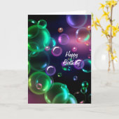 Unglaubliche Geburtstagsblasen auf schwarz Karte (Gelbe Blume)