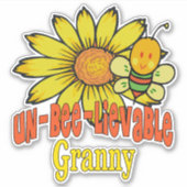 Unglaubliche Granny Sonnenblumen und Bienen Aufkleber (Vorderseite)