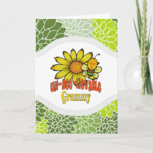 Unglaubliche Graublüten und Bienen Karte