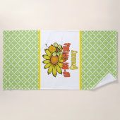 Unglaubliche Graublüten und Bienen Strandtuch (Vorderseite)