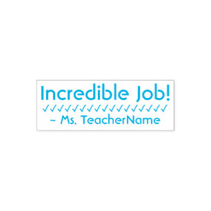 "Unglaubliche Leistung!" + Name des Lehrers Stempe Permastempel