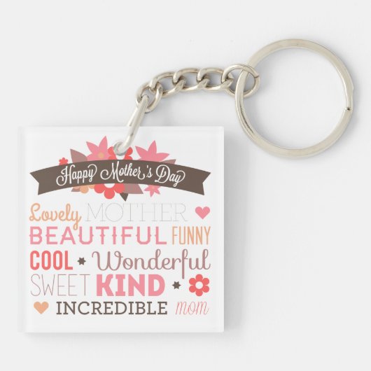 Unglaubliche Mama Glücklicher Schlüsselanhänger zu (Rückseite)