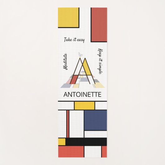 Unglaubliche Neoplastik Art Monogramm. Buchstabe A Yogamatte (Vorderseite)