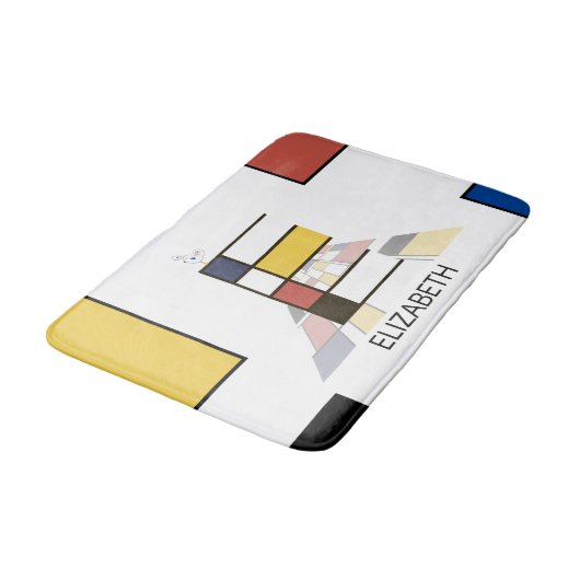 Unglaubliche Neoplastik Art Monogramm. Buchstabe E Badematte (Schrägansicht)