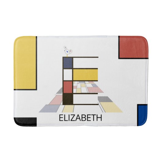 Unglaubliche Neoplastik Art Monogramm. Buchstabe E Badematte (Vorderseite)